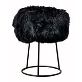 Native Natural stolac s crnim jastukom od ovčjeg krzna, ⌀ 36 cm | shoptok.hr