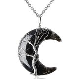 IZMAEL Ogrlica Halfmoon - Črna | Shoptok.si