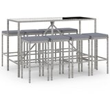 The Living Store Vrtna barska garnitura z blazinami 9-delna siv poli ratan - Vrtna Barska Garnitura, (21422098) | Shoptok.si