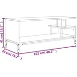 TV ormarić boja hrasta 102x40x41 cm konstruirano drvo i čelik | shoptok.hr