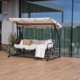 Kondela Vrtna gugalnica, zložljiva, bež/siva, NAILA | Shoptok.si