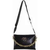 Fashionhunters Black messenger bag with chain