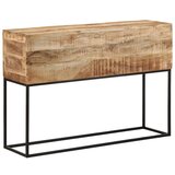 Maison Chic konzolna miza - miza ob steni 110x30x75 cm trd neobdelan mangov les in železo, (21786270) | Shoptok.si