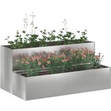  Vrtna saksija Srebrno 100 x 60 x 45 cm Cinkani čelik | shoptok.hr