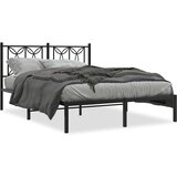  Metalni okvir za krevet s uzglavljem crni 135x190 cm | shoptok.hr