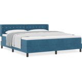  postelja s vzmetjo in vzmetnico temno modra 180x200 cm žamet, (22083389) | Shoptok.si