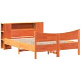 vidaXL Posteljni okvir brez vzmetnice voščeno rjav 135x190 cm borovina | Shoptok.si