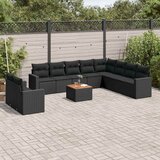  11-dijelni set vrtnih sofa od poliratana s jastucima crni | shoptok.hr