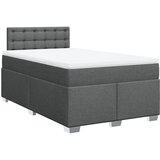 vidaXL Box spring postelja z vzmetnico temno siva 120x200 cm blago, (21307352) Cene