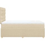 vidaXL Box spring postelja z vzmetnico krem 120x200 cm blago, (21305858) | Shoptok.si
