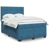 vidaXL Krevet box spring s madracem plavi 160 x 200 cm baršunasti | shoptok.hr