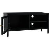 TV ormarić crni 90 x 30 x 44 cm od čelika i stakla | Eponuda.ba