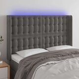  LED posteljno vzglavje temno sivo 147x16x118/128 cm žamet, (20793482) Cene