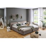 Meise M&amp;ouml;bel Sivorjava oblazinjena zakonska postelja s prostorom za shranjevanje z letvenim dnom 200x240 cm Cube &amp;ndash; Slike