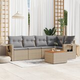  6-dijelni set vrtnih sofa s jastucima bež od poliratana | shoptok.hr