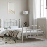  Metalni okvir kreveta uzglavlje i podnožje bijeli 100x200 cm | shoptok.hr