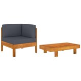  2-dijelna vrtna garnitura s tamnosivim jastucima bagremovo drvo | shoptok.hr