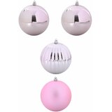  Set božićnih kuglica XXL 4 pcs Ružičasta Plastika | shoptok.hr