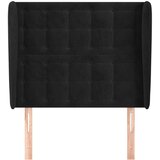  Uzglavlje s ušima crno 103x23x118/128 cm baršunasto | shoptok.hr