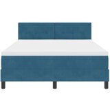  Krevet s uzglavljem i madracem tamnoplave boje 140x190 cm od baršuna | shoptok.hr