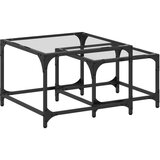  The Living Store Klubske mizice 2 kosa s prozorno stekleno površino jeklo - Komplet Mizic, (21495968) | Shoptok.si
