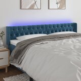 vidaXL LED posteljno vzglavje temno modro 203x16x78/88 cm žamet Cene