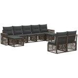  Sjedeća garnitura za vrt 9 kom. Siva i tamno siva poliratan 65,5 x 62 x 70 cm | shoptok.hr