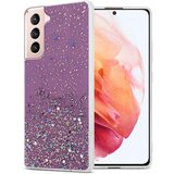 Cadorabo Ohišje, združljiv s Samsungom v vijolični barvi z bleščicami - zaščitni pokrov iz fleksibilnega silikona TPU s penečimi bleščicami, (20574189) | Shoptok.si