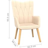  Stolica za opuštanje s osloncem za noge krem od tkanine | shoptok.hr