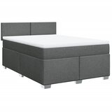 Maison Chic Box spring postelja - Vzmetna postelja z vzmetnico temno siva 140x200 cm blago SL17982, (21894515) | Shoptok.si