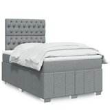 vidaXL Box spring postelja z vzmetnico svetlo siva 120x200 cm blago | Shoptok.si