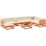  9-dijelni set vrtnih sofa s jastucima voštano smeđi od borovine | shoptok.hr