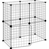  Kavez za ljubimce s 12 panela i vratima crni 35 x 35 cm čelični | shoptok.hr
