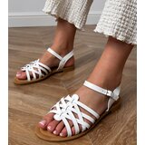 D/CEO White braided flat sole sandals Selvira | shoptok.hr