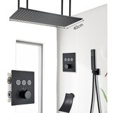 Oem Luxusná sprchová batéria do kúpeľne, 80cm dažďová sprchová hlavica, matný čierny povrch - 4080cm 3 Spôsoby B, (5000141704) | Shoptok.si