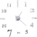  3D zidni sat moderni dizajn 100 cm XXL srebrni | shoptok.hr