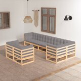 The Living Store Vrtna sedežna garnitura 8-delna z blazinami trdna borovina - Vrtna Sedežna Garnitura, (21426076) | Shoptok.si