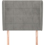  Uzglavlje s ušima svjetlosivo 103x23x118/128 cm baršunasto | shoptok.hr