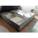 MID.YOU POSTELJA Z VZMETNICO 160 cm x 200 cm , tekstil, leseni material antracit | Shoptok.si