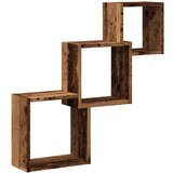 vidaXL Stenske police v obliki kocke starinski les 68x15x68cm inž. les | Shoptok.si