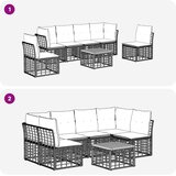  Set vanjskih sofa 7 pcs Prirodna i krema bijela Poliester | shoptok.hr