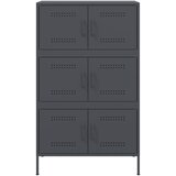  Visoka komoda antracit 67 x 39 x 113 cm čelična | Eponuda.com