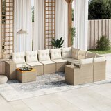 vidaXL 10-dijelni set vrtnih sofa s jastucima bež od poliratana | shoptok.hr