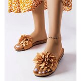 Gemre Brown flip-flops decorated with flowers Farland | shoptok.hr