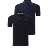 Dewberry DUO SET T8561 MEN'S TSHIRT-BLACK-NAVY BLUE Cene