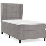 Box spring krevet s madracem svjetlosivi 80 x 200 cm baršunasti | shoptok.hr