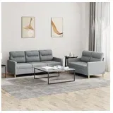 vidaXL 2-dijelni set sofa s jastucima svjetlosivi od tkanine