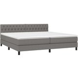  Box spring postelja z vzmetnico temno siva 200x200 cm blago, (20727247) | Shoptok.si