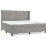  Box spring postelja z vzmetnico svetlo siva 200x200 cm žamet, (20724436) | Shoptok.si