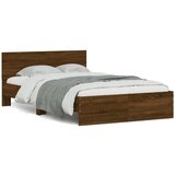 Maison Chic Posteljni okvir - Dvoposteljna postelja - Zakonska postelja z vzglavjem rjavi hrast 135x190 cm-J16268, (21777107) | Shoptok.si